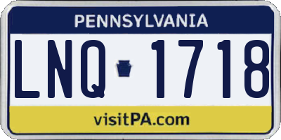 PA license plate LNQ1718