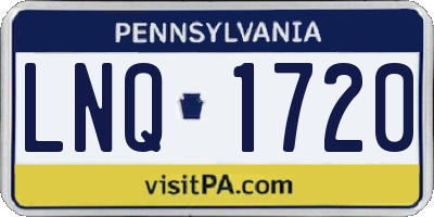 PA license plate LNQ1720