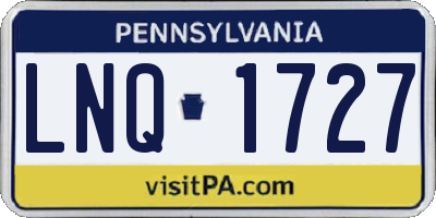 PA license plate LNQ1727