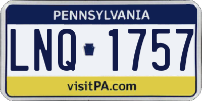 PA license plate LNQ1757