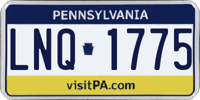 PA license plate LNQ1775