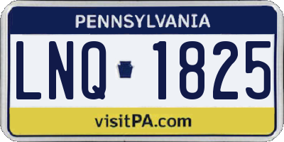 PA license plate LNQ1825