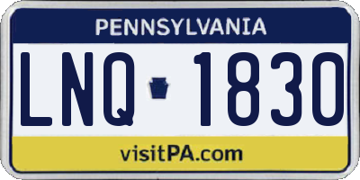 PA license plate LNQ1830