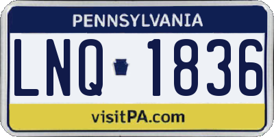 PA license plate LNQ1836