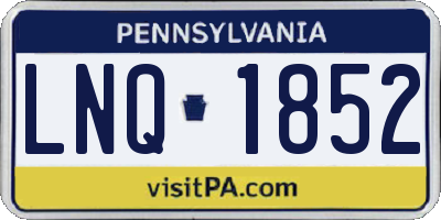 PA license plate LNQ1852