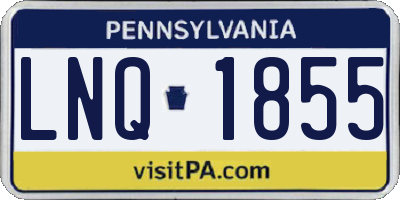 PA license plate LNQ1855