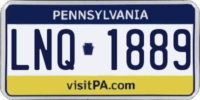 PA license plate LNQ1889