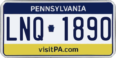 PA license plate LNQ1890