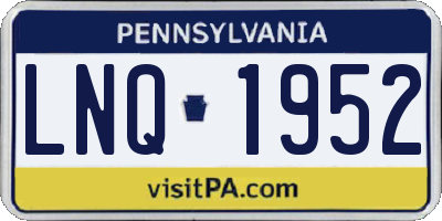 PA license plate LNQ1952