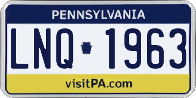 PA license plate LNQ1963