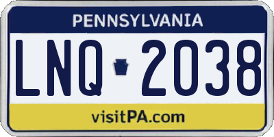 PA license plate LNQ2038