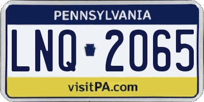 PA license plate LNQ2065