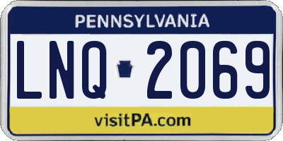 PA license plate LNQ2069