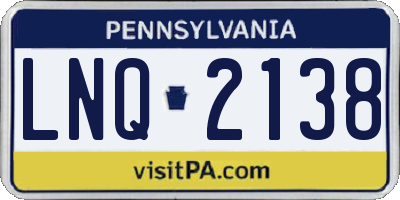 PA license plate LNQ2138