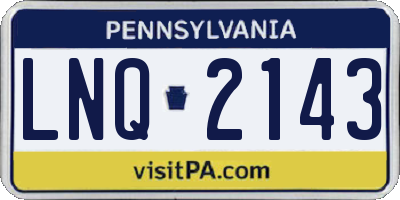 PA license plate LNQ2143