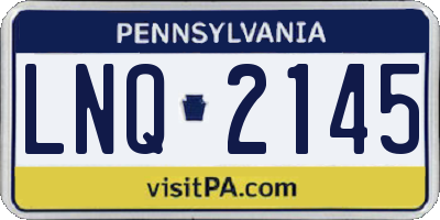 PA license plate LNQ2145