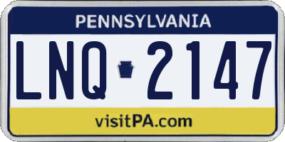 PA license plate LNQ2147
