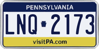 PA license plate LNQ2173