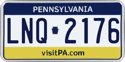 PA license plate LNQ2176