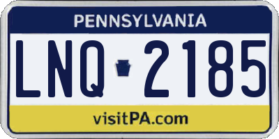 PA license plate LNQ2185