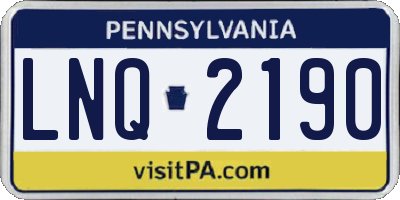 PA license plate LNQ2190