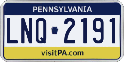 PA license plate LNQ2191