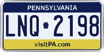 PA license plate LNQ2198