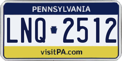 PA license plate LNQ2512