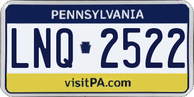 PA license plate LNQ2522