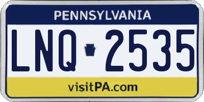 PA license plate LNQ2535