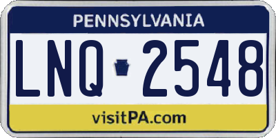 PA license plate LNQ2548