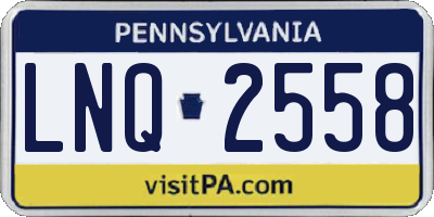 PA license plate LNQ2558