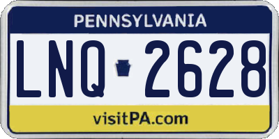 PA license plate LNQ2628