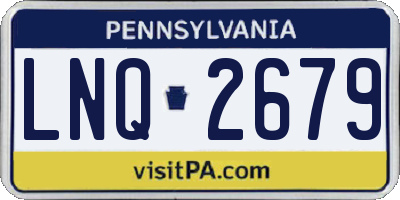 PA license plate LNQ2679
