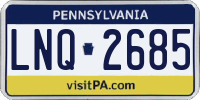 PA license plate LNQ2685