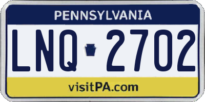 PA license plate LNQ2702