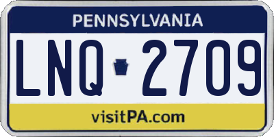 PA license plate LNQ2709