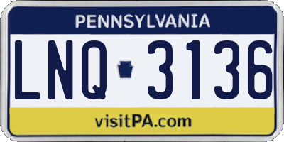 PA license plate LNQ3136