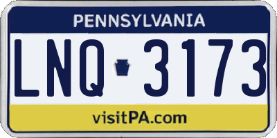 PA license plate LNQ3173