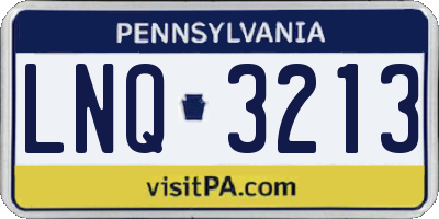 PA license plate LNQ3213