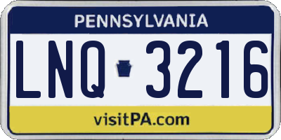 PA license plate LNQ3216