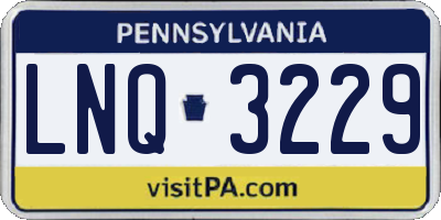 PA license plate LNQ3229