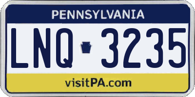 PA license plate LNQ3235