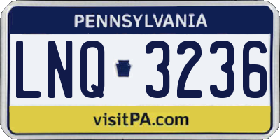 PA license plate LNQ3236