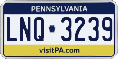 PA license plate LNQ3239
