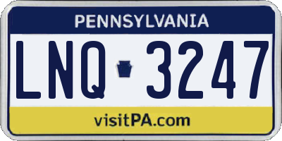 PA license plate LNQ3247