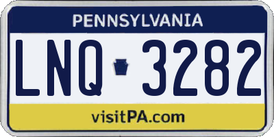 PA license plate LNQ3282
