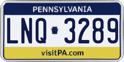 PA license plate LNQ3289