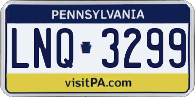 PA license plate LNQ3299