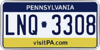 PA license plate LNQ3308